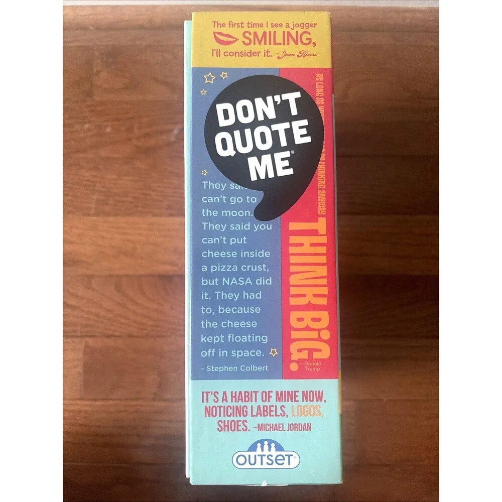 Outset Media Don't Quote Me`Game Players 2+ Age 12+ 396 Sealed Cards 792 Quotes